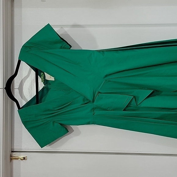 Anthropologie Maeve Green Asymmetrical Dress Size 0 Emerald Green - Picture 4 of 6